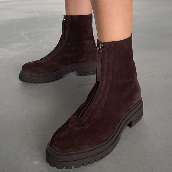 Feners Shoes - NWT Feners Je T'aime Chocolat Suede zip boots booties brown size 41